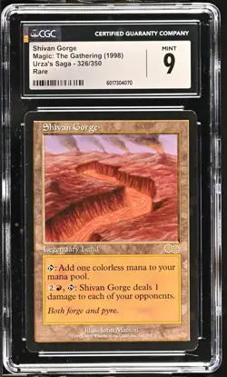 SHIVAN GORGE Urza's Saga Rare CGC 9 MTG [Nostalgium] - Image 1