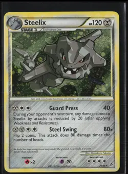 Steelix 24/95 Holo Swirl Rare HGSS Unleashed Pokemon Moderately Played - Image 1