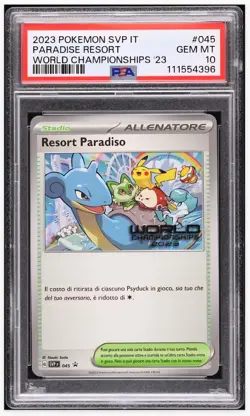 2023 😺 Pokemon ITALIAN SV World Championships Paradise Resort #45 PSA-10 - Image 1