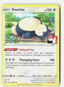 Snorlax Prize Pack Series Cards Rare 143/196 NM - Image 1