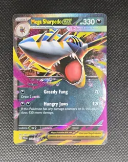 Mega Sharpedo ex 061/094 Double Rare Phantasmal Flames Pokemon Near Mint - Image 3