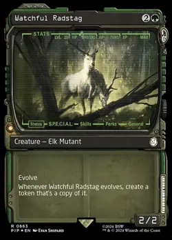 Watchful Radstag - Surge Foil Showcase PIP NM MTG - Image 1