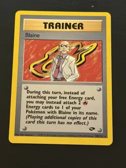 Pokemon TCG Blaine 100/132 Gym Challenge Rare Lightly Played - Image 1