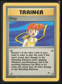 Misty (102) Rare Gym Heroes 102/132 MP Pokemon Card - Image 1