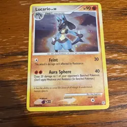 Pokemon Lucario Holo Rare 6/130 Diamond & Pearl Stage MP/HP - Stratch - Image 1