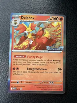 Delphox Pokemon Tcg Chaos Rising Prerelease promo 074 NM - Image 1