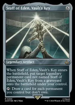 Staff of Eden, Vault's Key - Foil Etched Assassin's Creed NM MTG - Image 1