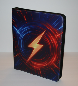 NEW Lightning Bolt 3-Ring Zipper Binder 9-Pocket Flexible Cover Holds 900 Cards - Image 1