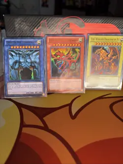Yu-Gi-oh Egyptian God Cards Ultra Rare Full Set Slifer, Ra, and Obelisk - Image 1