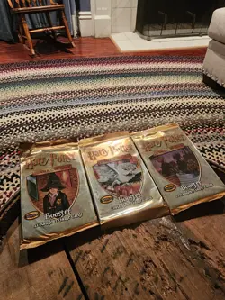 SEALED: 2001 Harry Potter TCG Card Game 3 Base Set Booster Packs WOTC Art Set - Image 1