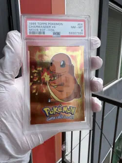 1999 Topps Pokemon Charmander Movie Foil – Vintage Holo - PSA 8 - Image 1