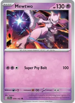 Mewtwo 059/142 Pokemon NM - Stellar Crown - Image 1