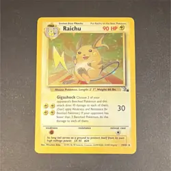 Pokemon Raichu Fossil 14/62 Holo Rare Unlimited 90 HP Stage 1 English 1999 WotC - Image 1