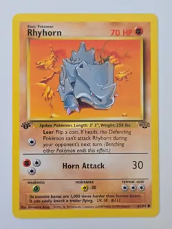 Pokemon Rhyhorn 61/64 Jungle Set - 1st Edition - Image 1