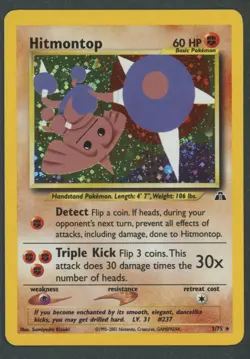 2001 Pokemon TCG Neo Discovery Hitmontop 3/75 Holo Rare NM Near Mint - Image 1