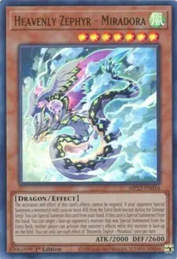 Heavenly Zephyr - Miradora - MP22-EN016 Ultra Rare 1st Edition Yugioh - Image 1