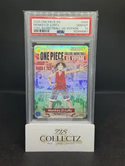 2026 ONE PIECE PROMOS COLLEGE BASKETBALL : US VOYAGE MONKEY D. LUFFY PSA 10 - Image 1