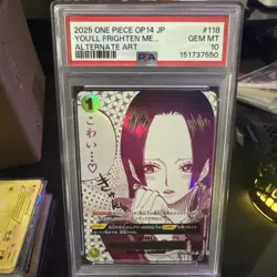 PSA 10 You'll Frighten Me... ♡ (Alt Art) OP14-118 R ONE PIECE Card Japanese 2025 - Image 1
