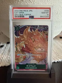 Bandai One Piece OP01 Box Topper Cat Viper Foil JP #048 PSA 10 - Image 1