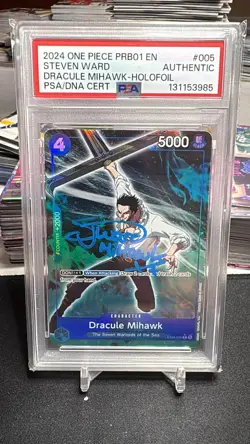 2024 One Piece Dracule Mihawk #5 alt art signed live action Steven Ward PSA Auth - Image 1