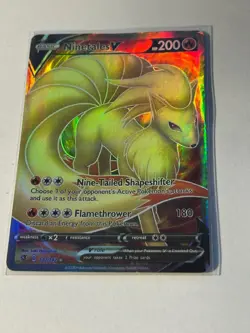 Pokemon TCG Ninetales V Rebel Clash Holo Full Art Ultra Rare Card 177/192 - Image 1