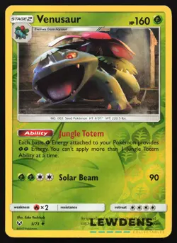 Venusaur - 3/73 - Reverse Holo Uncommon - Shining Legends - Pokemon Card - Image 1