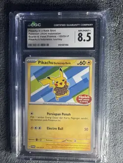 (Indonesian) Pokemon TCG: Pikachu Batik Shirt Promo Card Purple - Image 1