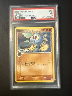 Horsea 50/101 Common Dragon Frontiers Pokemon Card PSA 3 Very Good - Image 1