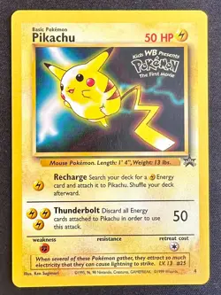 Pikachu #4 1999 Movie Promo Black Star Promo Pokemon Card TCG WOTC Vintage - VLP - Image 1
