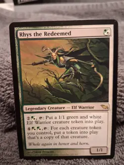 Magic: The Gathering Rhys the Redeemed Shadowmoor Rare Green White Elf Card - Image 1