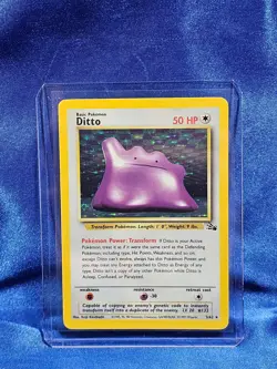 Pokemon Ditto 3/62 WotC Fossil Unlimited Holo Rare HP/DMG - Image 1