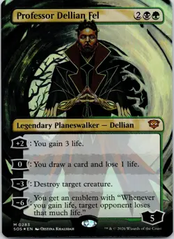 Professor Dellian Fel (Borderless) Foil M Secrets of Strixhaven 283 NM - Image 1
