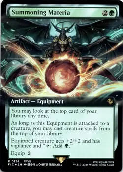 Summoning Materia FOIL EXTENDED ART Commander: Final Fantasy Magic MTG NM - Image 1