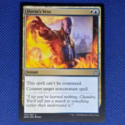Dovin's Veto 193 Uncommon War of the Spark Magic: The Gathering Lightly Played - Image 1