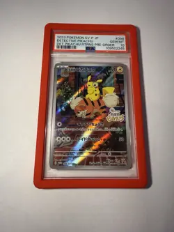 2023 POKEMON JAPANESE SV-P PROMO #098 DETECTIVE PIKACHU PSA 10 - Image 1