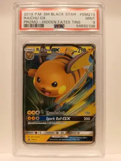 * RAICHU GX * PSA 9 MINT * 2019 BLACK STAR PROMO * HIDDEN FATES SM213 * POKEMON - Image 1
