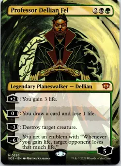 Professor Dellian Fel (Borderless) M Secrets of Strixhaven 283 NM - Image 1