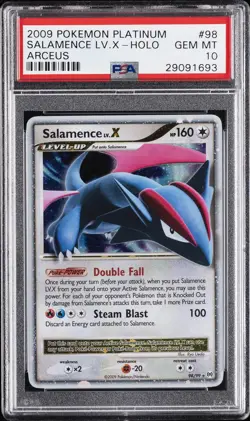 2009 POKEMON PLATINUM ARCEUS #98 SALAMENCE LV.X-HOLO PSA 10 - Image 1