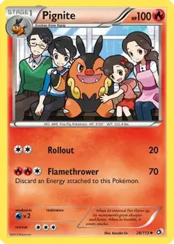 Pignite 26/113 Uncommon Legendary Treasures Pokemon Reverse Holo Near Mint - Image 1