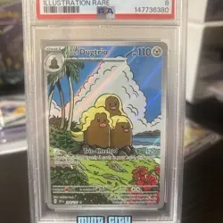 2024 POKEMON SSP EN-SURGING SPARKS ILLUSTRATION RARE #208 ALOLAN DUGTRIO PSA 8 - Image 2