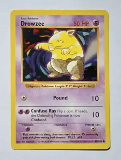 Pokemon - Drowzee - Base Set Shadowless 49/102 - Common - LP - Image 1