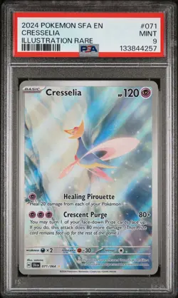 2024 POKEMON SFA EN-SHROUDED FABLE ILLUSTRATION RARE #071 CRESSELIA PSA 9 - Image 1
