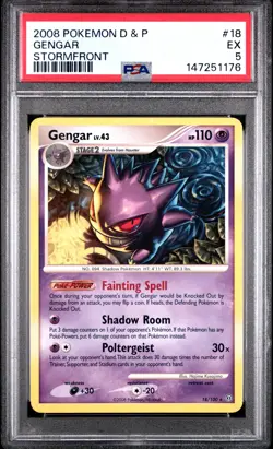2008 POKEMON DIAMOND & PEARL STORMFRONT #18 GENGAR PSA 5 - Image 1