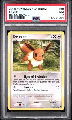 2009 POKEMON PLATINUM RISING RIVALS #59 EEVEE PSA 7 - Image 1