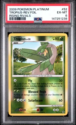 2009 POKEMON PLATINUM RISING RIVALS #52 TROPIUS-REVERSE FOIL PSA 6 - Image 1