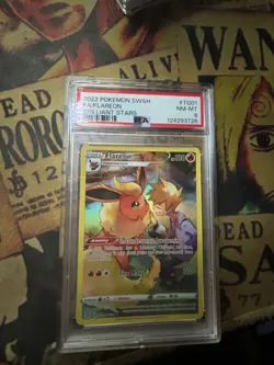 2022 Pokemon SWSH FLAREON # TG 01 Brilliant Stars PSA 8 NM-MT - Image 1