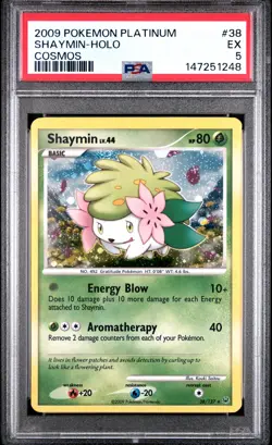 2009 POKEMON PLATINUM COSMOS #38 SHAYMIN-HOLO PSA 5 - Image 1