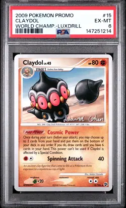 2009 POKEMON WORLD CHAMPIONSHIPS PROMO LUXDRILL #15 CLAYDOL PSA 6 - Image 1