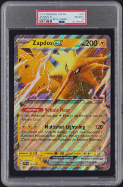 2023 Pokemon Zapdos ex #049 SV Black Star Promo Jumbo PSA 10 - Image 1