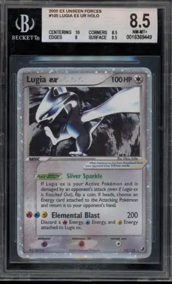 Pokemon Lugia ex EX Unseen Forces Holo Ultra Rare #105 Chipped SLAB BGS 8.5 - Image 1